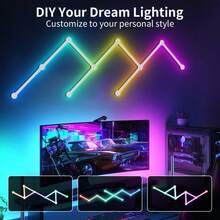DIY 模組化 RGB 智慧壁燈,APP 控制幾何 LED 壁燈,音樂同步,1600 萬色 40+ 動態效果,易安裝模組化氛圍夜燈,適用於遊戲室、臥室、客廳、酒吧裝飾 - DIY燈具 - 查看 4