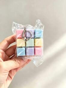 Macaron Color Beaded Stress Relief Keyboard Toy, 9/4/1 Key Square Pressure Release Keychain Design, Suitable As Birthday Gift And Holiday Gift - Multicolor - View 15