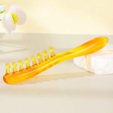 All-In-One Thick Tooth Massage Comb, Suitable For Hair Washing And Scalp Massage, Resin Material, Soft And Comfortable Texture, Long Handle Design, Wide Tooth Spacing, Suitable For Head And Face Massage, Body Massage And Muscle Relaxation - Multicolor - View 10