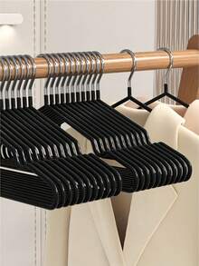 20/15/10/5pcs Non-Slip Hangers, Black Non-Slip Hangers, Bedroom Supplies, Storage Supplies, High-Quality Durable Storage Solution For Bedroom And Closet - Easy To Hang, Space-Saving Design, Perfect For Home Use, Christmas Decoration, Etc. - Multicolor - View 1