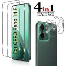 2+2pcs Set Compatible With OPPO Reno16 Pro/Reno16/Reno16 F, Find X9 Ultra/Find X9 Pro/Find X9s/Find X9, Reno15 Pro Max/Reno15 Pro/Reno15/Reno15 F, Reno14 F, Reno13/Reno13 F, Find X8 Pro/Find X8, A6 Pro Curved High Definition Tempered Glass Screen Protector Transparent Phone Screen Protector Supports Fingerprint Unlock 3D High Definition Lens Protector - Clear - View 13