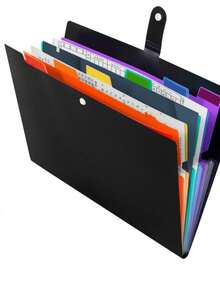 8-Pocket Expandable File Folder, Accordion-Style Paper Organizer With Color Labels, Portable Expandable Bill & Receipt Holder, A4 Letter Size Document Storage, Suitable For Home, School And Office Supplies,Back To School - Multicolor - View 15