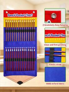 Pencil-Shaped Design Classroom & Office Storage Hanging Bag, Holds Up To 30 Pencils Each, Hanging Pencil Storage Bag, Classroom Wall-Mounted Organizer, Student Office Stationery Organizer, Suitable For Home, Classroom, Office, Library Storage - Pencils Not Included - A - View 4