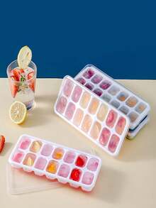 1/2/4pcs Ice Cube Tray, Easy Release Ice Mold With Removable Spill-Proof Lid, Stackable Ice Cube Tray For Cocktails, Coffee - 14-grid Ice Mold - View 6