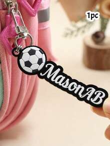 LICVIC Custom Soccer Name Keychain, Personalized Bag Charm, Sporty Backpack Accessory, Customized Football Keychains, Customizable Christmas Gift, Key Chain - Style a - View 15