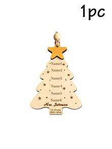 Custom Teacher Name Christmas Ornament, Personalized Classroom Tree Hanging Decor, Teacher Appreciation Holiday Keepsake, Customized Christmas Tree Decoration, Customizable Year & Name Gift, Festive Home Decor, Holiday Gift, Christmas Keepsake - Style C - View 20