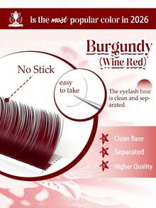 FOXYMEI 12 Rows Colorful Ultra Matte Burgundy Single Lash Extensions, C/D/LC/LD/LU Curl, Soft & Lightweight, 8-15mm, Holiday Style Hand-Woven Faux Mink Dense Single Lash Extensions For Beginners, Halloween - View 4