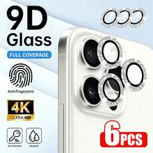 XINHONGYU 6片相機鏡頭保護膜，相容於 Phone Ultra/Phone 18 Pro Max/Phone 18 Pro/Phone 17 Pro Max、17 Air、17 Pro、16 Pro Max、16、15、15 Plus、14、13、12、11 Mini Plus Pro Max，亮面單層金屬亮粉，9H 硬度防刮螢幕保護膜，時尚配件，貼心保護殼（銀色亮粉） - 6件 - 查看 30