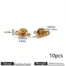 10pcs 304 Stainless Steel 18K Gold Plated Quick Release Clasps, Snap Fastener Rings, DIY Handmade Jewelry Making Accessories Suitable For Necklaces And Bracelets - Connector - View 9