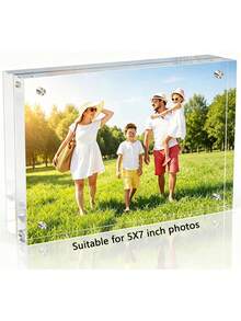 Acrylic Photo Frame, Transparent Double-Sided Picture Frame 5*7 Inch, 4*6 Inch Double-Sided Frameless Desktop Floating Display Stand, 4*4 Inch, 2*3 Inch Photo Frame, Thin Frame With Stand, Suitable For Home And Office Use - Multiple Styles-transparent - View 13