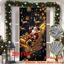 1pc Christmas Banner Party Decoration, Featuring A Design Of Santa Claus And Reindeer, Suitable For Decorating Christmas, Indoor And Outdoor Photography Props And Home Wall Decorations - A - View 3