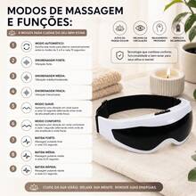 Massageador de Olhos Elétrico com Terapia Magnética e Vibração USB, Alivia Fadiga Ocular e Dor Muscular, 9 Modos de Massagem - 1 - Visão 5