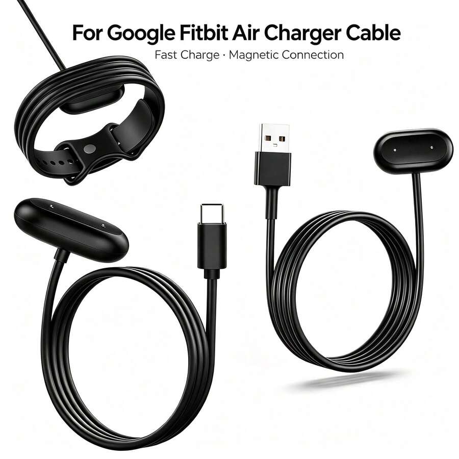 1 sợi cáp sạc nam châm, tương thích với Air, Air Charger, cáp sạc nhanh nam châm USB-A, có tùy chọn USB và Type-C, đế sạc thay thế