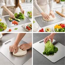 304 Stainless Steel Kitchen Cutting Board, Suitable For Cutting Meat, Fruit And Vegetables, Easy To Clean, Home Cooking - Silver - View 11