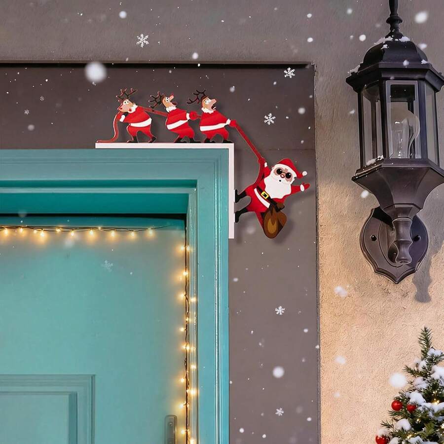 Dekorasi Sudut Pintu/Hiasan Gantung Jendela Bertema Santa Claus (Natal) - View 1