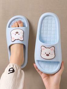 Summer New Cartoon West Highland Terrier Puppy Patch Design Fun Outdoor Slippers Home Indoor Fashion Printed Design Women's House Slippers - Baby Blue - View 3