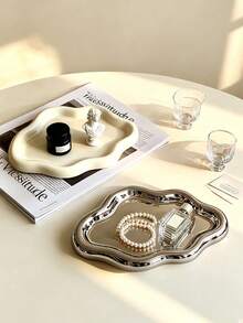 Elegant Cloud-Shaped Plastic Tray, Minimalist Fashion Single-Layer Design, Can Be Used As Jewelry Accessory Storage Tray, High-End Jewelry Perfume Display Stand Or Fashion Key Holder, Suitable For Home, Living Room, Office - Multicolor - View 5
