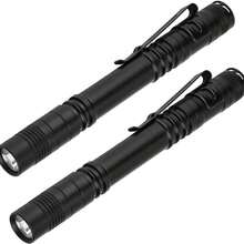 2pcs Mini LED Pen Light Flashlight, Compact High Brightness Aluminum Alloy Flashlight With Belt Clip, Suitable For Outdoor Camping, Hiking, Fishing, Daily Use, AAA Battery Powered, Batteries Not Included - LED Flashlights - View 14