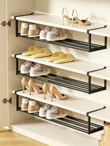 Expandable Shoe Rack Space-Saving Metal Storage Organizer With Adjustable Shelves, No Assembly Required, Suitable For Home And Office, Can Be Placed In Room, Entryway, Under Bed, Bathroom, Closet, Home Essential Decor - Multicolor - View 2