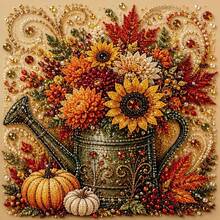 Autumn Harvest-Themed Pearl And Diamond Art Kit – Pearl And Diamond Dot Decor – Suitable For Adults And Beginners – Indoor Wall Art For Home Decoration - A - View 15