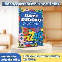 Portable Super Sudoku Logic Workout Notebooks, Daily Number Puzzle Challenge For Brain Training, Focus, Reasoning And Relaxation, Beginner To Challenge Levels, Travel-Friendly Size - Sudoku Difficulty Level - View 6