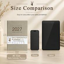 2027 Daily Planner, 360 Pages - Includes 5 Planning Stickers, Monthly And Daily Time Planning Notebook, Time Management And Self-Discipline Plan, Suitable For Office, Study Supplies, Self-Discipline Plan, Back To School - 1 Set - View 3