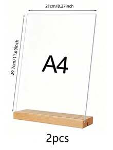 Adjustable L-Shaped A4/A5/A6 Standard Holder With Base, Poster Board, Suitable For Vertical Or Tilted Display, Ideal Choice For Wedding Venue, Combines Design Sense And Sturdy Structure, Restaurant Signage Use, Streamlined Design, Modern Style Holder, Acrylic Material - View 13