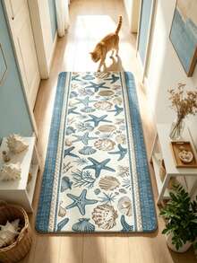 1pc Blue Starfish Modern Style Rug, Decorative Carpet, Bedroom Decor, Small Rug, Carpet, Home Decor, Living Room Rug, Living Room Small Rug, Bedroom Carpet, Living Room Home Decor, Outdoor Rug, Washable Carpet - Multicolor 1 - View 2
