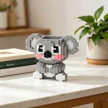 Koala Pen Holder Building Block Assembly Kit, Cool DIY Handmade Construction Stacking Toy, Home Decor Ornament, Valentine's Day, Birthday, Easter, Holiday Gift - Multicolor - View 2