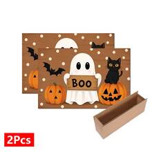 1pc Black Cat Pumpkin Ghost Bat Print Home Kitchen Decor Dish Drying Mat, Coffee Mat, Fun Halloween Cartoon Style, Soft Stain-Resistant, Easy To Clean, Halloween Gift, Suitable For Halloween Party, Halloween Home Decor, Kitchen Accessories - Multicolor - View 10