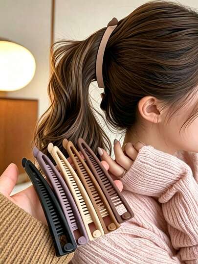 1/5pcs Premium Banana Hair Clips, Ponytail Clips, Vertical Clips, Multi-Functional Outdoor Use, Elegant Hair Accessories, Headband Accessories