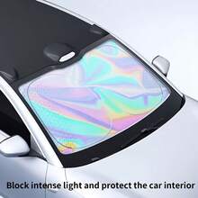 Titanium Silver Laser Material, Silver Design, Excellent Heat Insulation! 2026 New Car Sunshade (31.5*55.91 Inches): 4-Layer Diamond Pattern, Foldable, Suitable For Most Car Models, Extremely Convenient Installation And Use - Multicolor - View 10