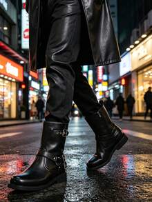 Men's Autumn/Winter Fashion Casual Boots, Non-Slip And Lightweight, Suitable For Daily Wear - Black - View 5