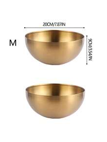 1pc Stainless Steel Bowl,Kitchen,Christmas Gift - Gold - View 14