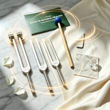1 Set Portable Tuning Fork Sound Kit, High-Quality Aluminum Alloy Tuning Fork Set With Instruction Manual And Premium Strap Storage Bag, Suitable For Daily Home Yoga And Sound Experience Props - Multicolor - View 3