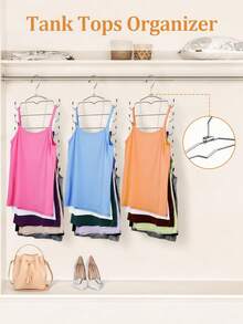 1PC/2PCS Space‑Saving Multi‑Layer Hanger, Closet Storage Organizer For Bras, Tank Tops, Camisoles, Sports Bras, Ties, Swimsuits & Strappy Dresses - Multicolor - View 7
