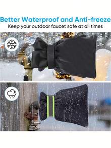 1pc Black Outdoor Faucet Winter Pipe Protection Cover (Waterproof & Anti-Freeze), Reflective & Reusable, Suitable For Outdoor Patio, Home Faucet Protection, Garden & Outdoor Gardening Accessories And Tools, Applicable To Outdoor Hose Faucet, Winter Insulation Essential - A - View 9
