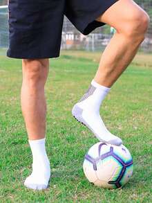 1 Pair Professional Anti-Slip Sports Socks, Mid-Calf Soccer Socks For Boys And Girls Aged 10-18, Suitable For Outdoor Sports - Multicolor - View 3