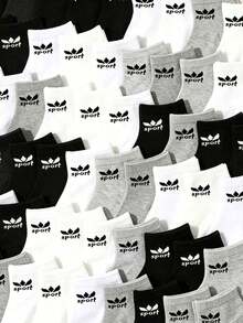 5/10/20 Pairs Random Color Sports Short Socks, Back To School Autumn Holiday Women's Gift, Halloween Autumn Essential Daily Wear, Suitable For All Seasons - Multicolor - View 4