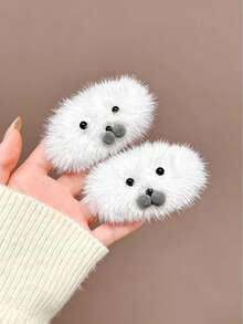 2pcs Cute Cartoon Seal Plush Hair Clips For Girls, Hair Accessories For Bangs And Ponytail Hairstyles - Multicolor - View 5