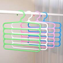 3pcs/Set Multi-Functional 5-Layer Pants Hanger - Durable Plastic Multi-Layer Closet Storage Rack, Suitable For Clothes, Shirts, Etc. - Multi-Color, Clothing Organization Storage Rack For Pants And Scarves, Non-Slip Space-Saving Closet Organizer, Multi-Layer Scarf And Tie Rack, Portable Closet Clothing Storage Rack, Perfect Hanger For 365 Days Use - Multicolor - View 4