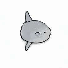 Sunfish Enamel Pin Color Blocking Fashion Decorative Badge Ornaments Lapel Bag Badges Gifts - Grey - View 11