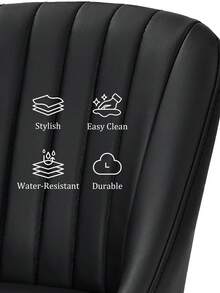 Goeurvant Height Adjustable Bar Stools 360° Swivel Breakfast Bar Chairs With Backrest And Matte Black Metal Base Modern Counter Stools For Living Room And Home Bar Set Of 2/4/6-Black PU Leather - Black PU Leather - View 7