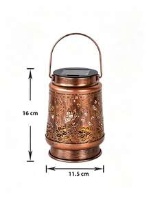 1PC Antique Bronze Hollow Butterfly Solar Hanging Lantern, Shadow Projection LED Solar Lamp, Outdoor Waterproof Decor Ornament For Patio Yard Porch Garden Daily & Festival Lighting - Multicolor - View 8