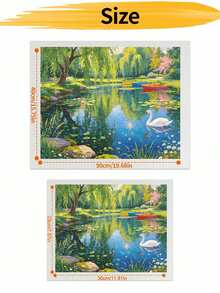Adult Digital Oil Painting, Beautiful Park Scenery DIY Acrylic Oil Painting Kit, Canvas Material Includes Drawing Tools, Adult Digital Oil Painting Set, Home Decor Painting. - Sets - View 8