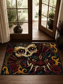 1-Pc Halloween Outdoor Non-Slip Doormat, Bathroom Mat, Kitchen Mat, Decorative Rug, Multi-Functional Mat, Hallway Rug, Soft, Convenient, Slip-Resistant, Kitchen Indoor/Outdoor Entrance, Bedroom, Home Decoration, Machine Washable. - Multicolor - View 6