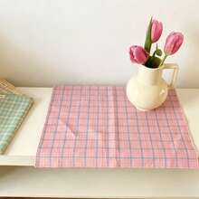 1/6pcs Placemats Ins Style Napkins, Multi-Color Candy Striped Plaid Tablecloth, Photography Backdrop - Multicolor - View 10