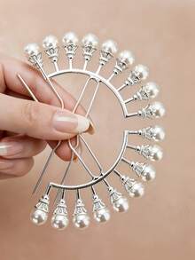 2 Packs Vintage U-Shaped Pearl Hair Clips, Floral Hair Accessories, Suitable For Daily Hairstyles, Festivals, Performance Costumes, Wedding Headwear. - Silver - View 7