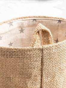 1pc Random Style Linen Pencil Holder Storage Basket - Multicolor - View 4