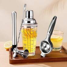 Shaker à cocktail, 400 ML en verre en acier inoxydable Shaker à cocktail Martini Shaker à agiter + Mixeur avec tamis Mixeur à cocktail, accessoires de bar - Voir 10